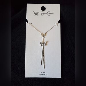 Jessica Simpson Butterfly Necklace New